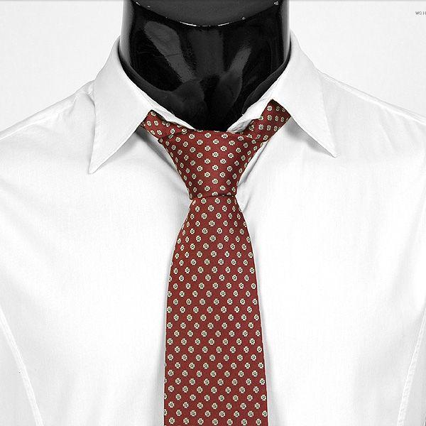 ネクタイ ドット柄 華柄 フラワー ワイン色 大剣幅8cm rj398 | 