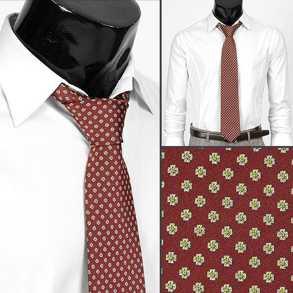 ネクタイ ドット柄 華柄 フラワー ワイン色 大剣幅8cm rj398 |  | 01