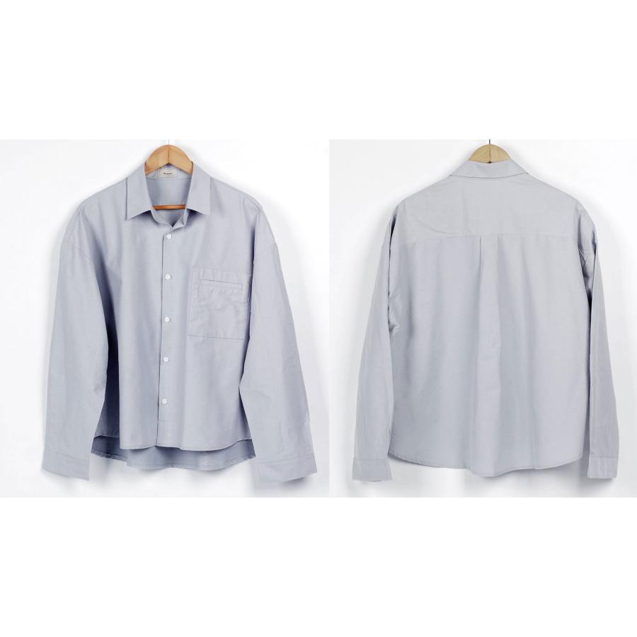 長袖 カジュアル シャツ 韓国ファッション スクエア 四角 ポケット クロップ オーバーサイズ メンズ レディース ユニセックスルーズフィット 5色 ワンサイズ |  | 12