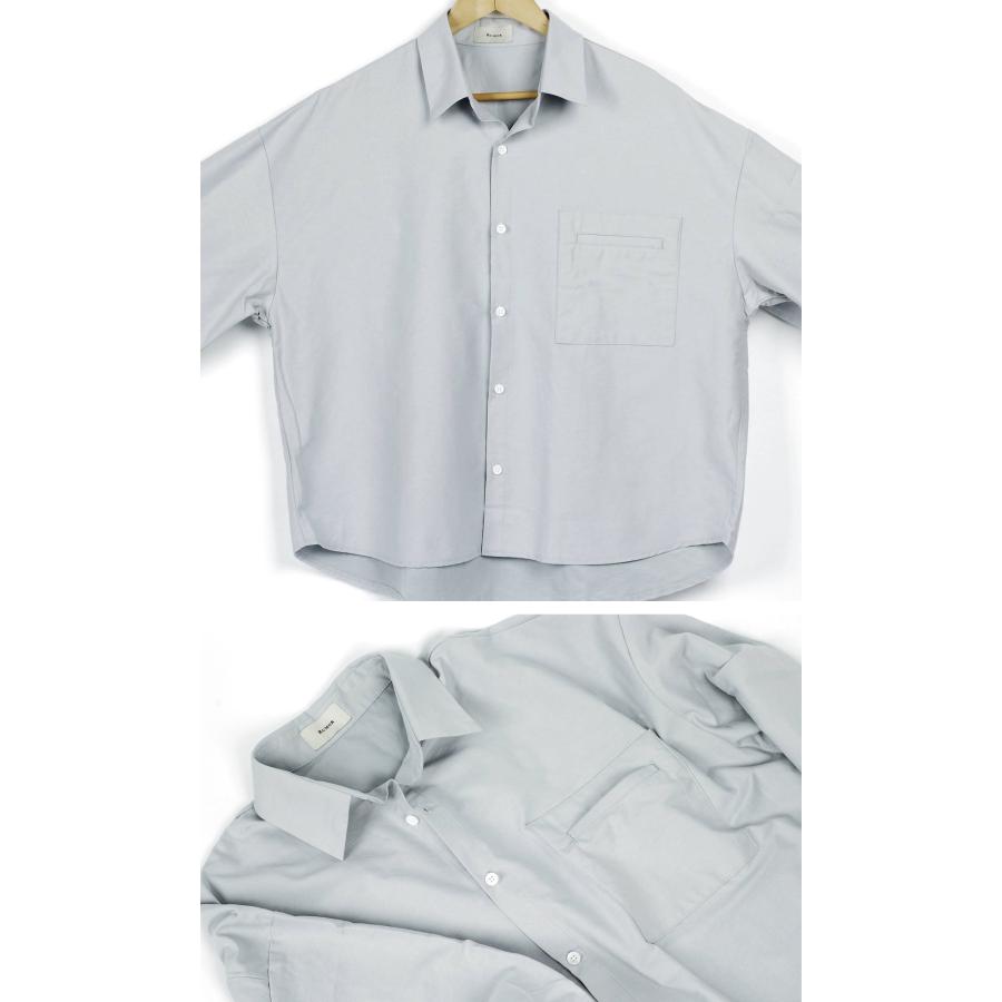 長袖 カジュアル シャツ 韓国ファッション スクエア 四角 ポケット クロップ オーバーサイズ メンズ レディース ユニセックスルーズフィット 5色 ワンサイズ |  | 13