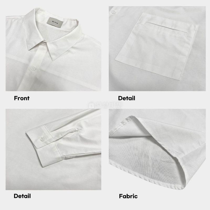 長袖 カジュアル シャツ 韓国ファッション スクエア 四角 ポケット クロップ オーバーサイズ メンズ レディース ユニセックスルーズフィット 5色 ワンサイズ |  | 07