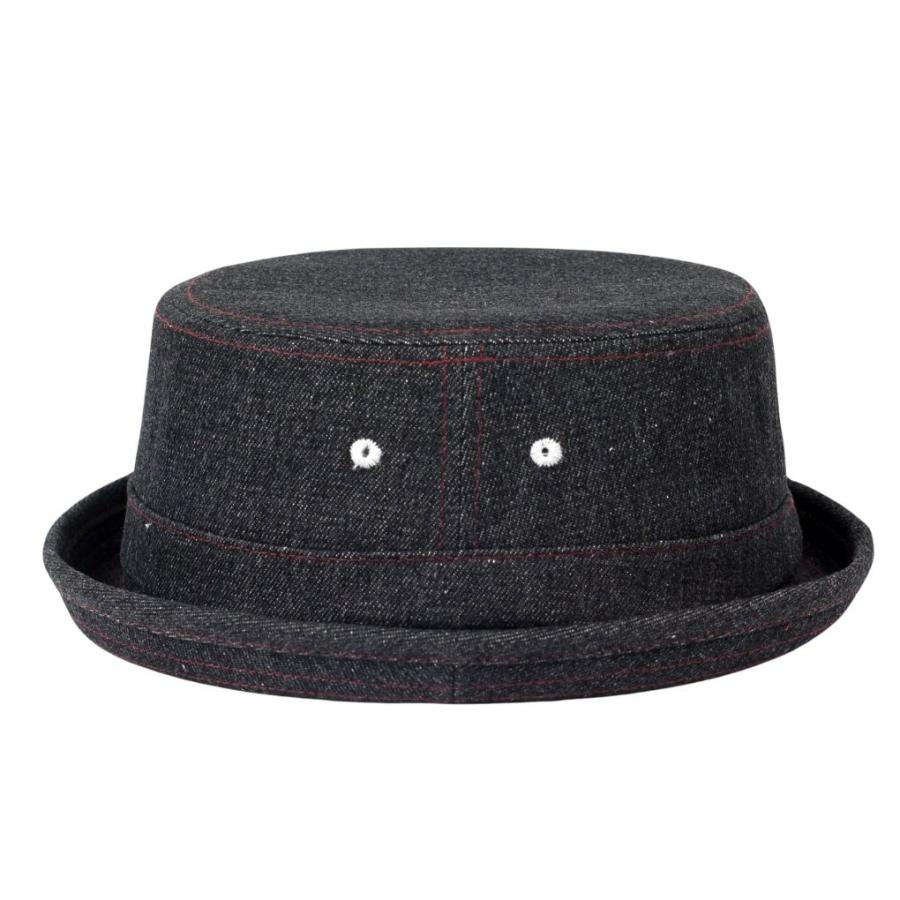 ポークパイハット デニム生地 帽子 メンズ レディース ハット帽 男女兼用 帽子 58cm フリーサイズ Ruben ストライプ、ネイビー、ブラック　3色 |  | 14