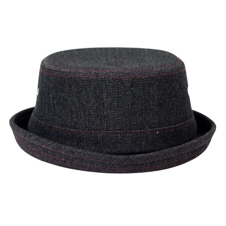ポークパイハット デニム生地 帽子 メンズ レディース ハット帽 男女兼用 帽子 58cm フリーサイズ Ruben ストライプ、ネイビー、ブラック　3色 |  | 15