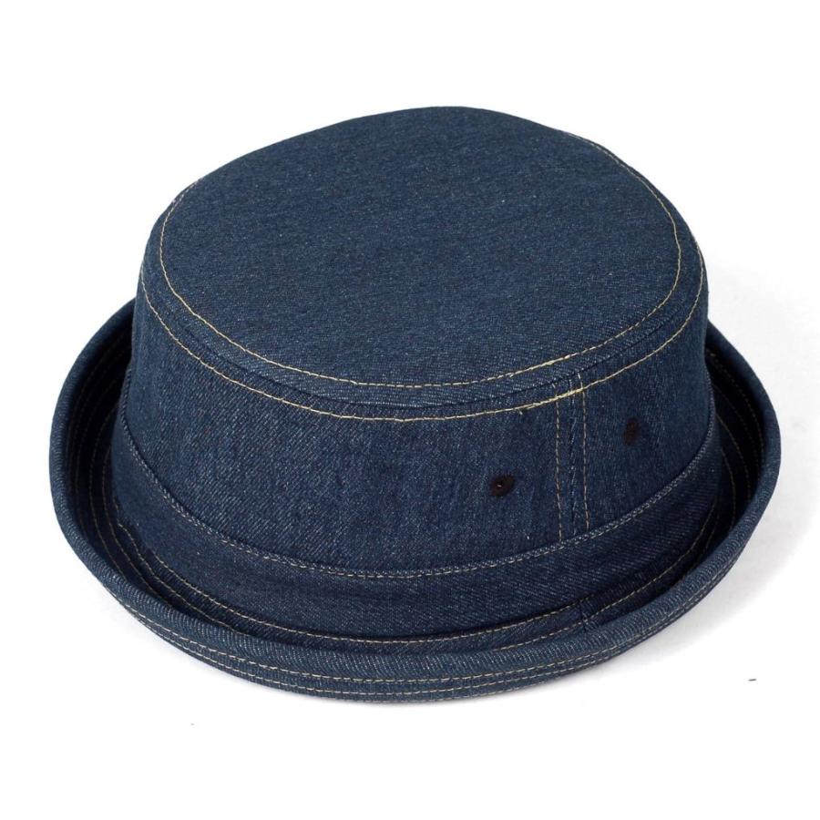 ポークパイハット デニム生地 帽子 メンズ レディース ハット帽 男女兼用 帽子 58cm フリーサイズ Ruben ストライプ、ネイビー、ブラック　3色 |  | 06