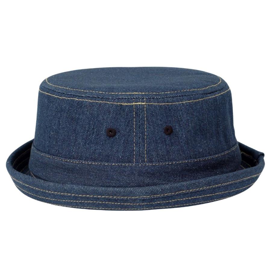 ポークパイハット デニム生地 帽子 メンズ レディース ハット帽 男女兼用 帽子 58cm フリーサイズ Ruben ストライプ、ネイビー、ブラック　3色 |  | 07