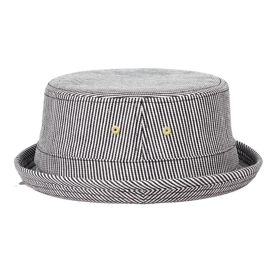 ポークパイハット デニム生地 帽子 メンズ レディース ハット帽 男女兼用 帽子 58cm フリーサイズ Ruben ストライプ、ネイビー、ブラック　3色 |  | 12