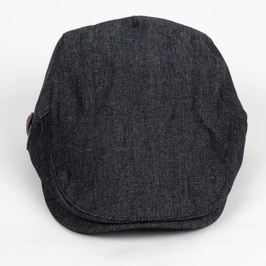 ハンチング帽 デニム 生地 ブラック 黒 Flatcap メンズ レディース ハンチング キャップ 帽子 サイズ 58.5cm サイドベルト付き 調整可能 |  | 01
