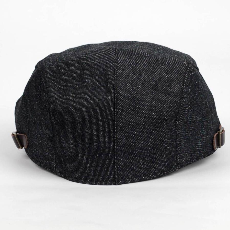 ハンチング帽 デニム 生地 ブラック 黒 Flatcap メンズ レディース ハンチング キャップ 帽子 サイズ 58.5cm サイドベルト付き 調整可能 |  | 03