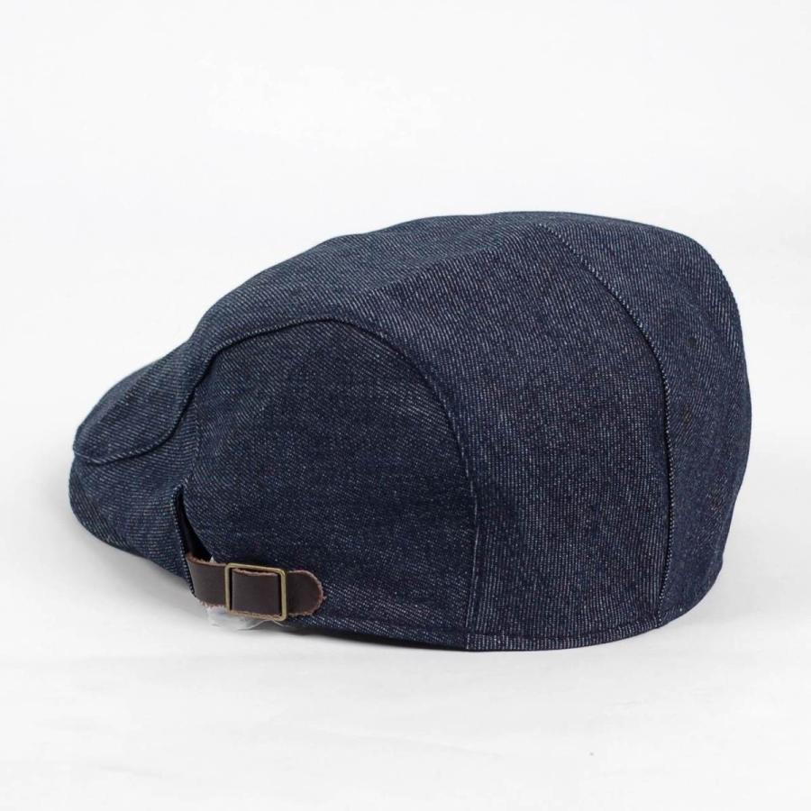 ハンチング帽 デニム 生地 ネイビー 紺色 Flatcap メンズ レディース ハンチング キャップ 帽子 サイズ 58.5cm サイドベルト付き 調整可能 |  | 04