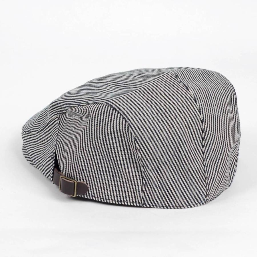 ハンチング帽 ヒッコリー デニム 生地 ストライプ柄 Flatcap メンズ レディース ハンチング キャップ 帽子 サイズ 58.5cm サイドベルト付き 調整可能 |  | 04
