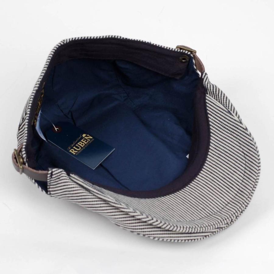 ハンチング帽 ヒッコリー デニム 生地 ストライプ柄 Flatcap メンズ レディース ハンチング キャップ 帽子 サイズ 58.5cm サイドベルト付き 調整可能 |  | 05