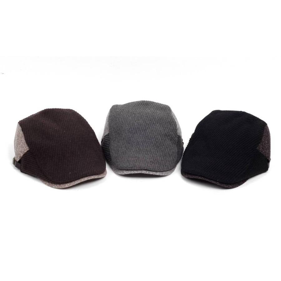 ハンチング コーデュロイ サイド ウール 切り替え メンズ レディース 帽子 キャスケット キャップ 秋冬定番 ３色 ブラック グレー ブラウン |  | 04