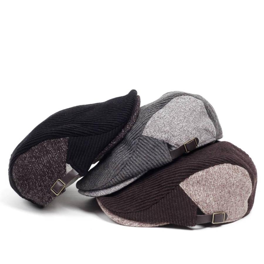 ハンチング コーデュロイ サイド ウール 切り替え メンズ レディース 帽子 キャスケット キャップ 秋冬定番 ３色 ブラック グレー ブラウン |  | 07