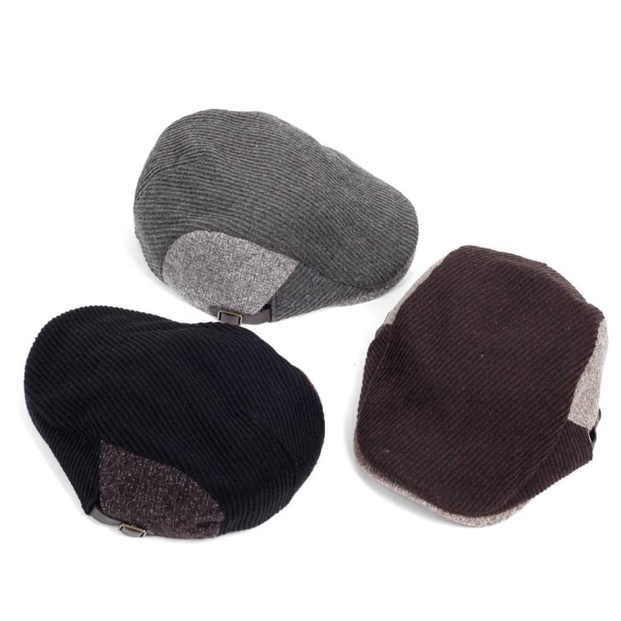 ハンチング コーデュロイ サイド ウール 切り替え メンズ レディース 帽子 キャスケット キャップ 秋冬定番 ３色 ブラック グレー ブラウン |  | 09
