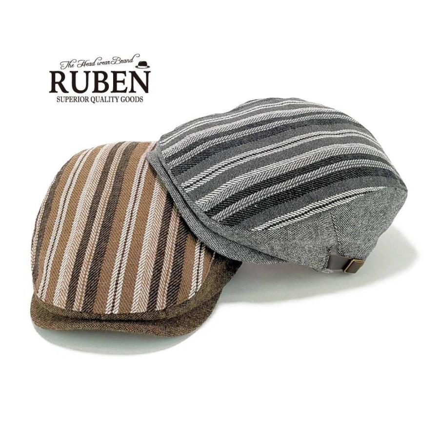 ハンチング帽子 メンズ レディース ストライプ パターン ハンチング キャップ 帽子 58cm 秋冬新作 Ruben ブラウン、ブラック2色 プレゼント、ギフト | 