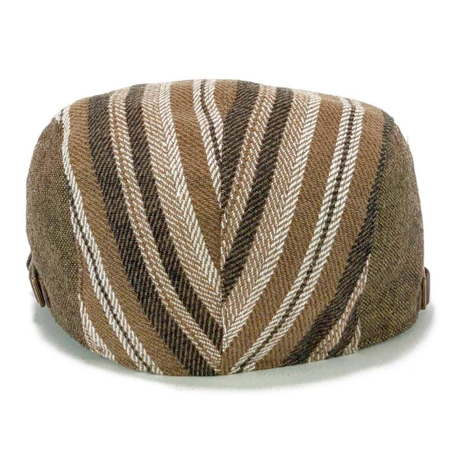 ハンチング帽子 メンズ レディース ストライプ パターン ハンチング キャップ 帽子 58cm 秋冬新作 Ruben ブラウン、ブラック2色 プレゼント、ギフト |  | 05