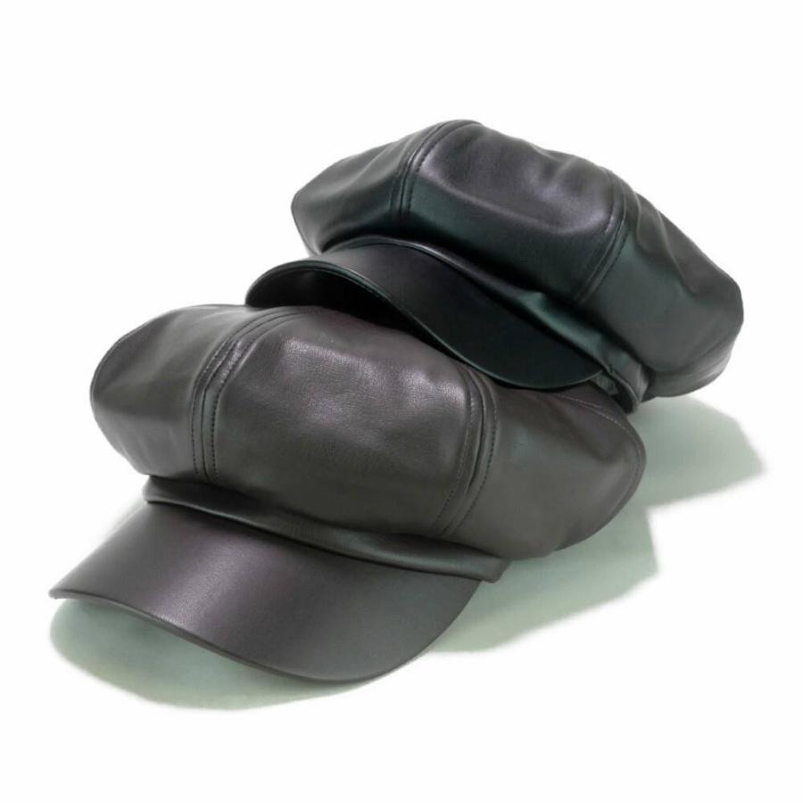 [2022秋冬新作] キャスケット ハンチング 無地 エコ レザー ソリッド柄 メンズ レディース 秋 冬 キャス ハンチング帽 帽子 サイズ 58cm 合皮 |  | 01