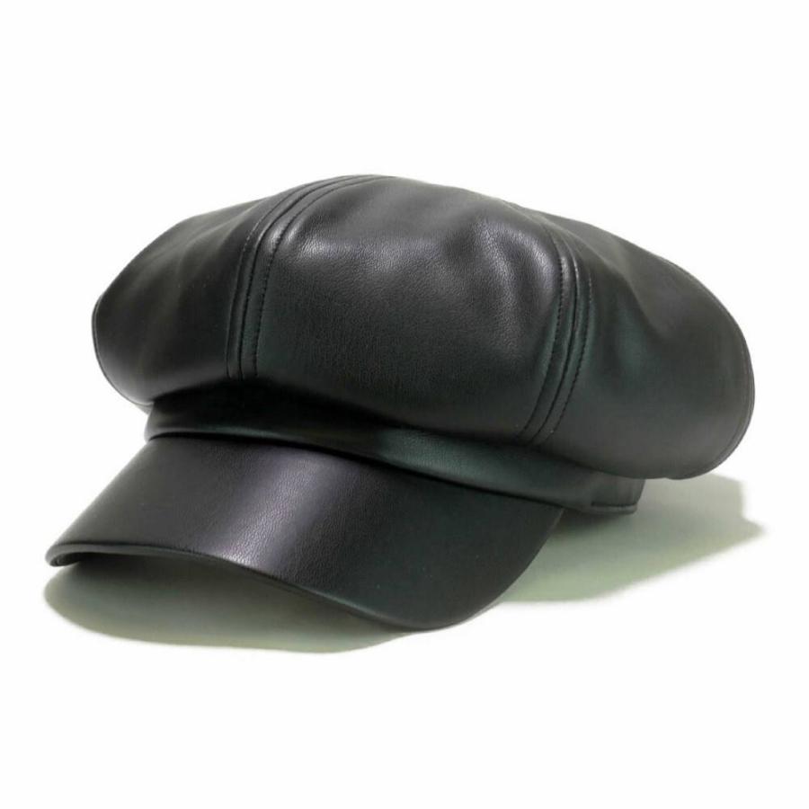 [2022秋冬新作] キャスケット ハンチング 無地 エコ レザー ソリッド柄 メンズ レディース 秋 冬 キャス ハンチング帽 帽子 サイズ 58cm 合皮 |  | 02