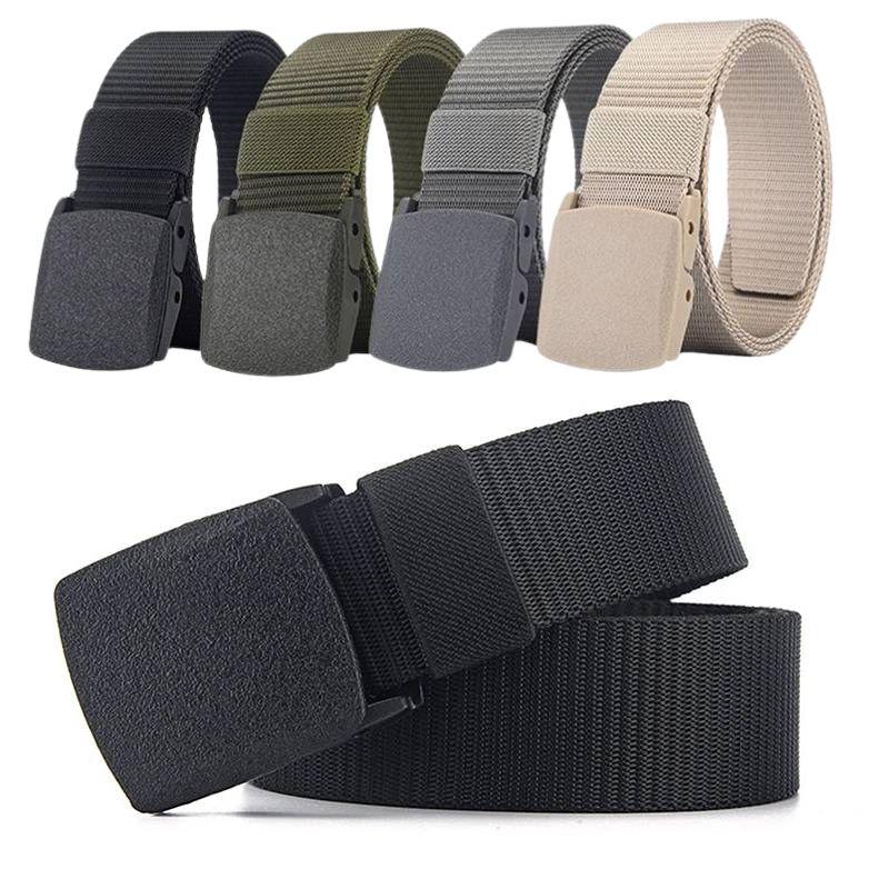 ミリタリー風 ベルト メンズ ナイロン タクティカル ベルト シンプル ソリッド ワンタッチ バックル ソリッド 無地 穴なし 無段階 調整自由 | 