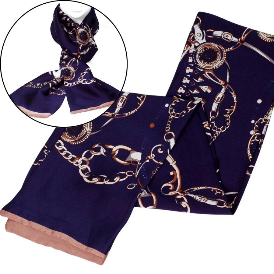 ロングスカーフ ストール 細長スカーフ ネックスカーフ シルクタッチ 薄手 軽量 レディース メンズ 春 夏 秋 冬 首元 おしゃれ 送料無料 |  | 19