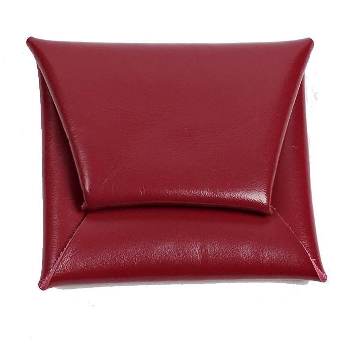 コインケース メンズ レディース 本革 ワインレッド 赤色 男女共用 シンプルでおしゃれ 手のひらサイズでかわいい ミニ レザー 小銭入れ 小物 雑貨 | 