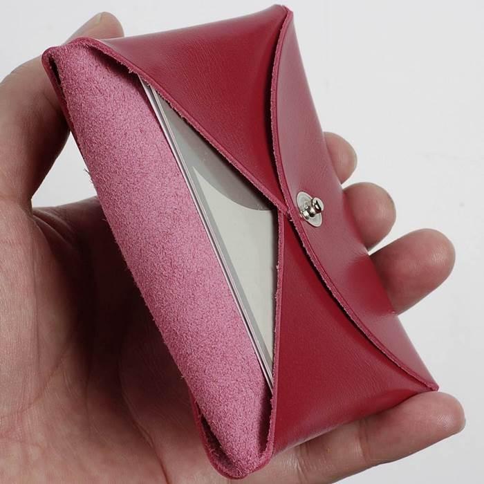 名刺入れ カード入れ メンズ レディース 本革 ワインレッド 赤色 男女共用 薄型 シンプルでおしゃれ スリムでかわいい レザー 小物 雑貨 名刺約50枚収納 |  | 04