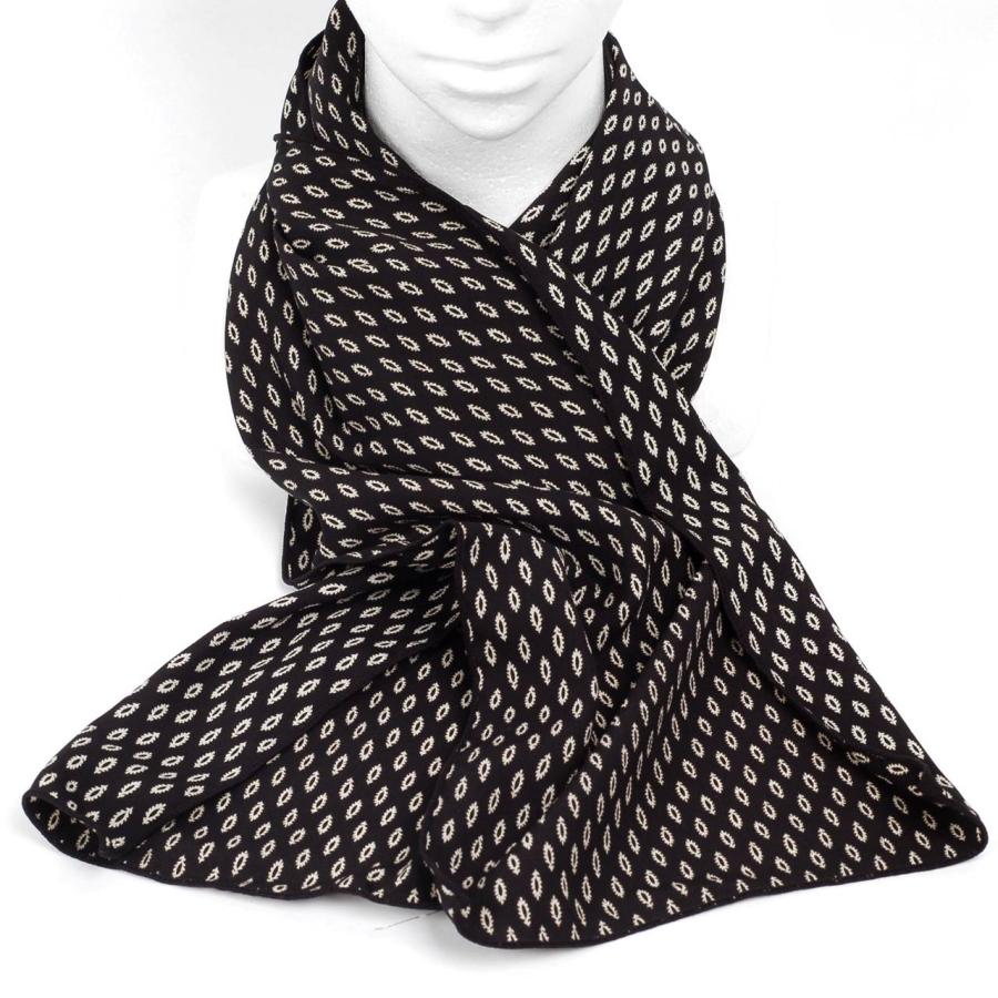ストール マフラー メンズ ネック ロング スカーフ リーフ ドット 葉っぱ 細長 ソフト スカーフ レーヨン 韓国ファッション 韓国製 送料無料 |  | 01