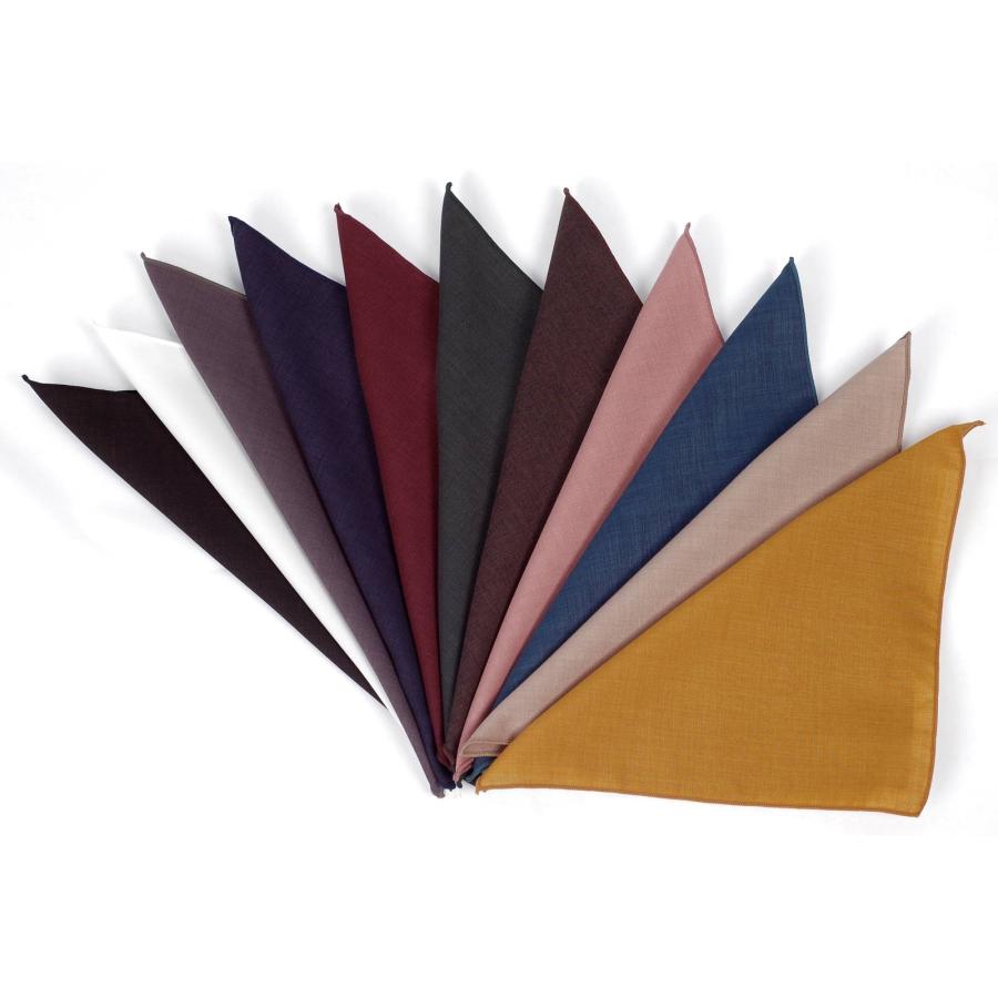 ポケットチーフ ハンカチ 無地 ソリッド シンプル 24x24cm 送料無料 送料込み ポリエステル混紡 かすり効果織り目 低彩度 １１カラー |  | 01