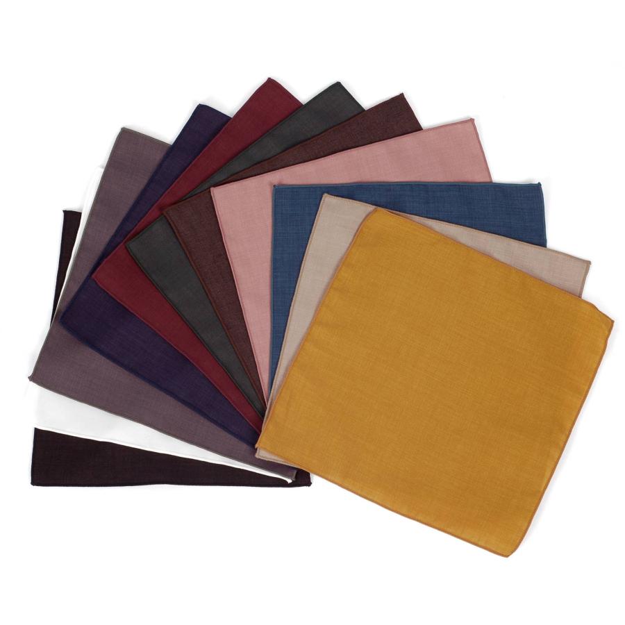 ポケットチーフ ハンカチ 無地 ソリッド シンプル 24x24cm 送料無料 送料込み ポリエステル混紡 かすり効果織り目 低彩度 １１カラー |  | 04