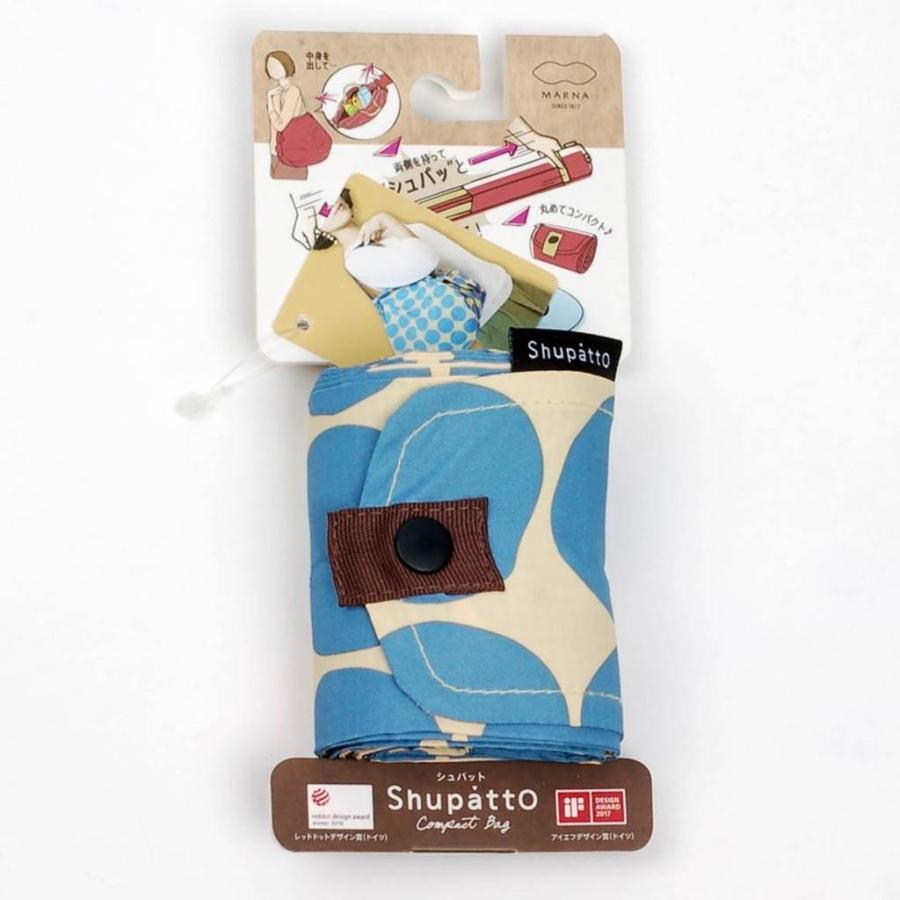 エコバッグ シュパット 水色 ドット柄 コンパクトサイズ 折りたたみ 一気にたためる ポータブル バッグ 一気にたためる コンパクトバッグ Shupatto |  | 01