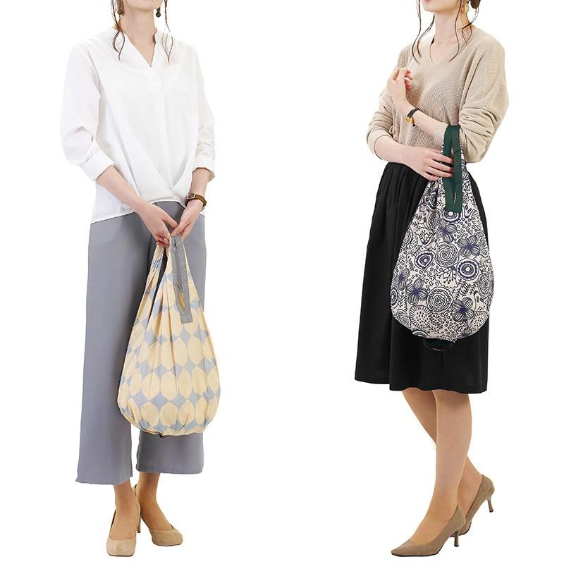 エコバッグ シュパット レモン 黄色 ドット 水玉柄 縦型 コンパクト 折りたたみ 機能性もファッション性も抜群の 縦型 しずく型 コンパクトバッグ Shupatto |  | 06