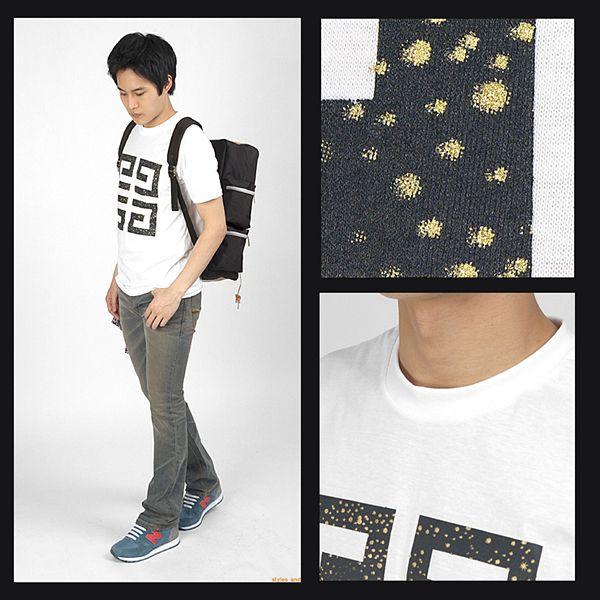 ラウンドネック 半袖 Tシャツ スペース宇宙モチーフ　奈染プリント ホワイト グレー ブラック　３色 tst04 |  | 01