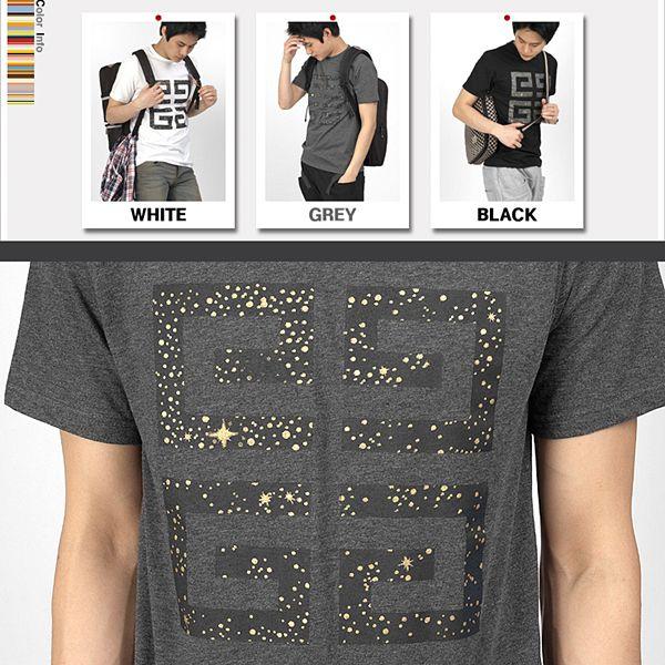 ラウンドネック 半袖 Tシャツ スペース宇宙モチーフ　奈染プリント ホワイト グレー ブラック　３色 tst04 |  | 05