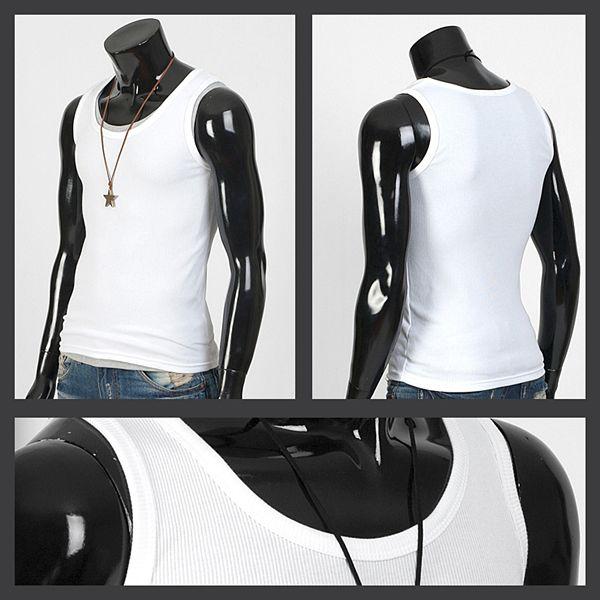 ラウンドネック　基本 袖なし　Tシャツ　白、黒、グレー、ワイン、カーキ、ネイビー、ベージュの7色 tst07 |  | 01