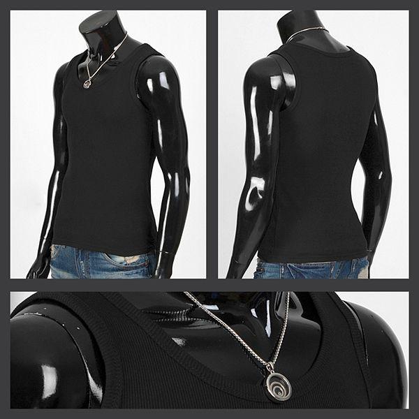 ラウンドネック　基本 袖なし　Tシャツ　白、黒、グレー、ワイン、カーキ、ネイビー、ベージュの7色 tst07 |  | 02