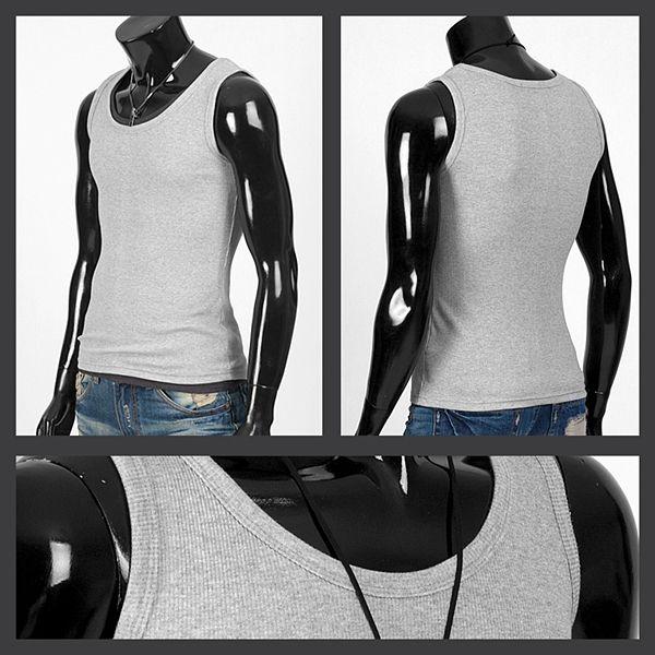 ラウンドネック　基本 袖なし　Tシャツ　白、黒、グレー、ワイン、カーキ、ネイビー、ベージュの7色 tst07 |  | 03