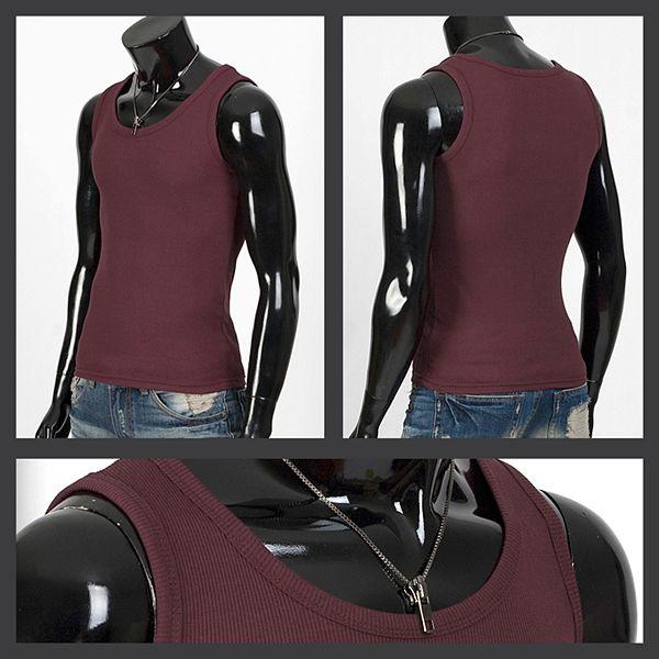 ラウンドネック　基本 袖なし　Tシャツ　白、黒、グレー、ワイン、カーキ、ネイビー、ベージュの7色 tst07 |  | 04