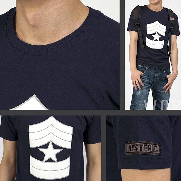 ラウンドネック 半袖 Tシャツ ミリタリー モチーフ 米軍　階級章プリント　袖裾　パッチ付き　ホワイト、アイボリー、ネイビー　３色 tst09 |  | 01