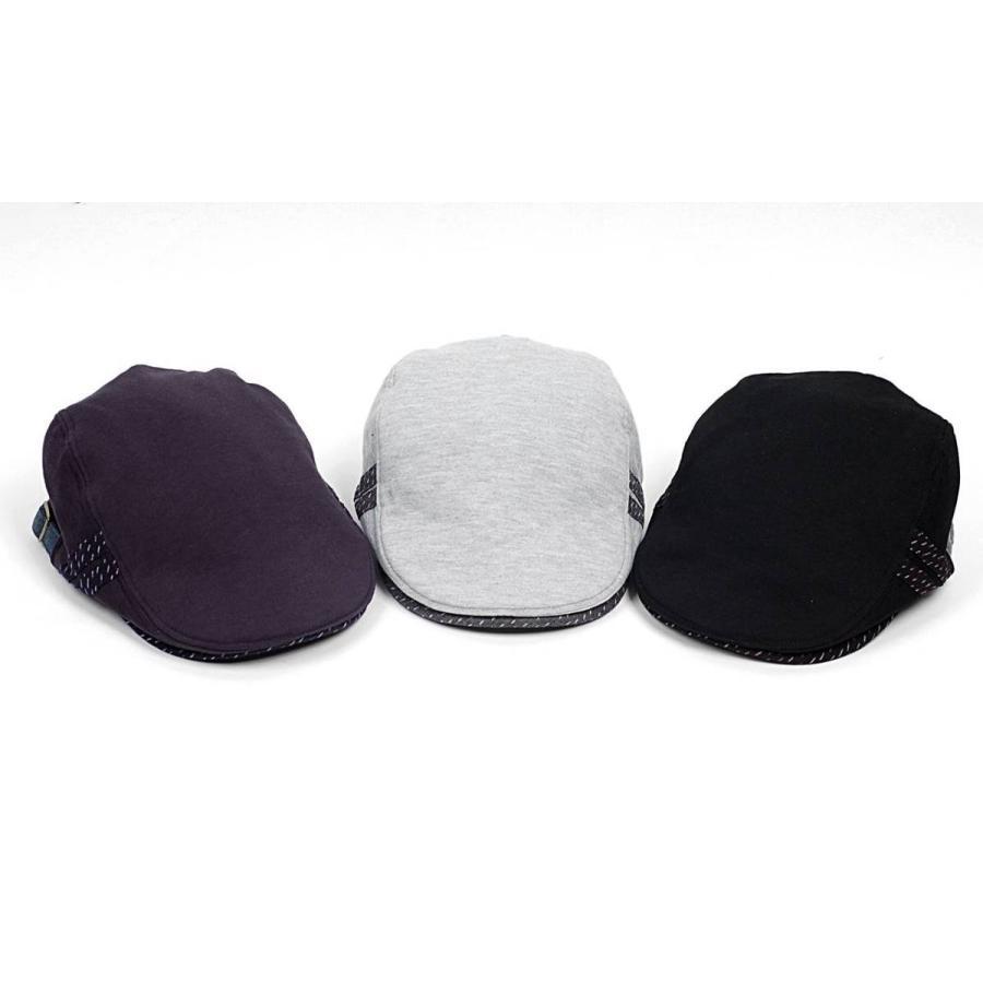 ハンチング 久留米絣 ダブル パイピング ライン スウェット 無地 メンズ レディース ハンチング キャスケット キャップ 秋冬 帽子 フリーサイズ58cm 3色 |  | 06