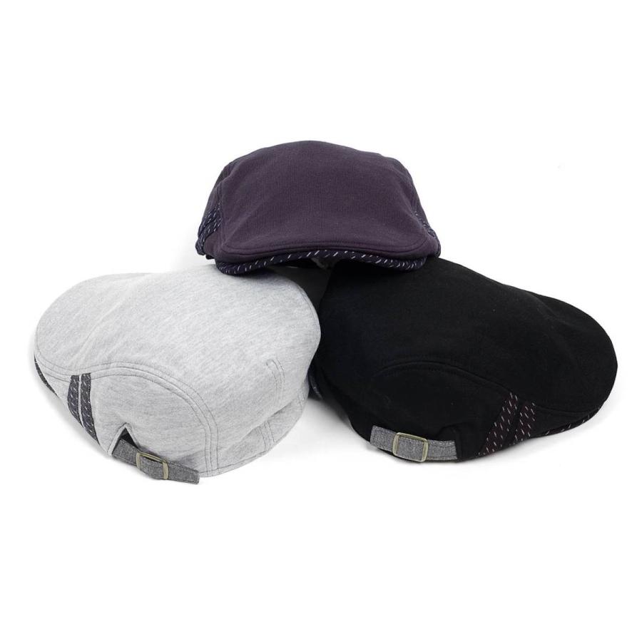 ハンチング 久留米絣 ダブル パイピング ライン スウェット 無地 メンズ レディース ハンチング キャスケット キャップ 秋冬 帽子 フリーサイズ58cm 3色 |  | 08