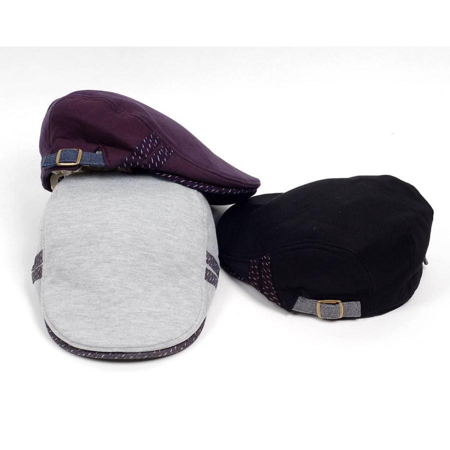 ハンチング 久留米絣 ダブル パイピング ライン スウェット 無地 メンズ レディース ハンチング キャスケット キャップ 秋冬 帽子 フリーサイズ58cm 3色 |  | 09