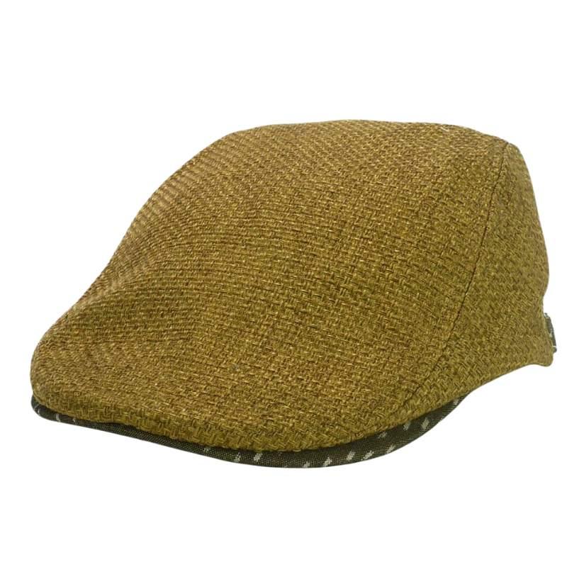 ハンチング 久留米カスリ ツバポリジュート 麦わら風 生地 無地 メンズ レディース ハンチング キャスケット キャップ 秋冬 帽子 フリーサイズ58cm  送料無料 |  | 02