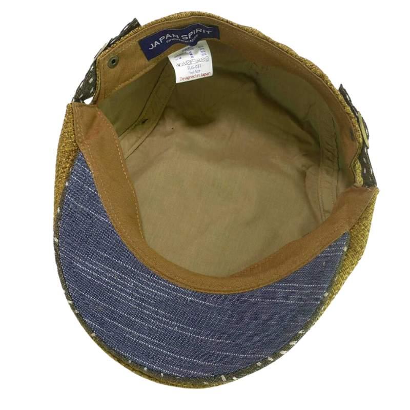 ハンチング 久留米カスリ ツバポリジュート 麦わら風 生地 無地 メンズ レディース ハンチング キャスケット キャップ 秋冬 帽子 フリーサイズ58cm  送料無料 |  | 06