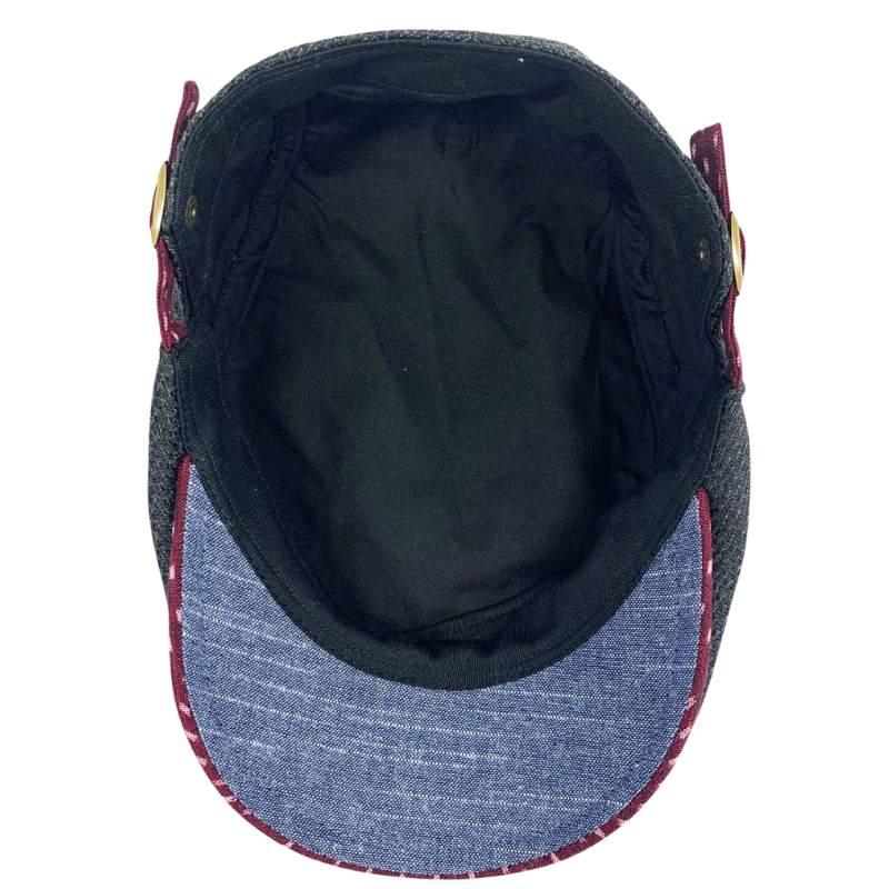 ハンチング 久留米カスリ ツバポリジュート 麦わら風 生地 無地 メンズ レディース ハンチング キャスケット キャップ 秋冬 帽子 フリーサイズ58cm  送料無料 |  | 07