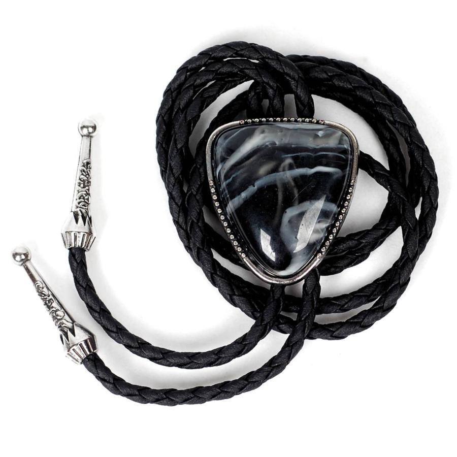 ループタイ ボロタイ マーブルカラー ガラスストーン ペンダント メンズアクセサリー 紳士用 ジュエリー 紐付き ロープタイ グリーン ブラック 送料無料 |  | 13