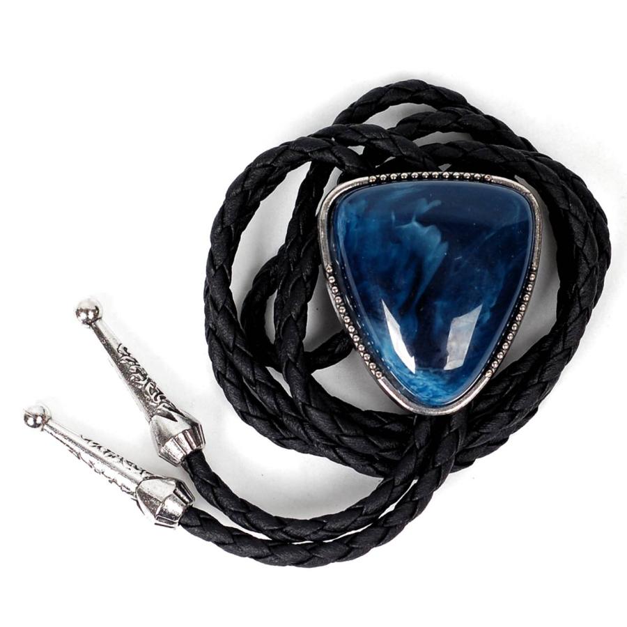 ループタイ ボロタイ マーブルカラー ガラスストーン ペンダント メンズアクセサリー 紳士用 ジュエリー 紐付き ロープタイ グリーン ブラック 送料無料 |  | 14