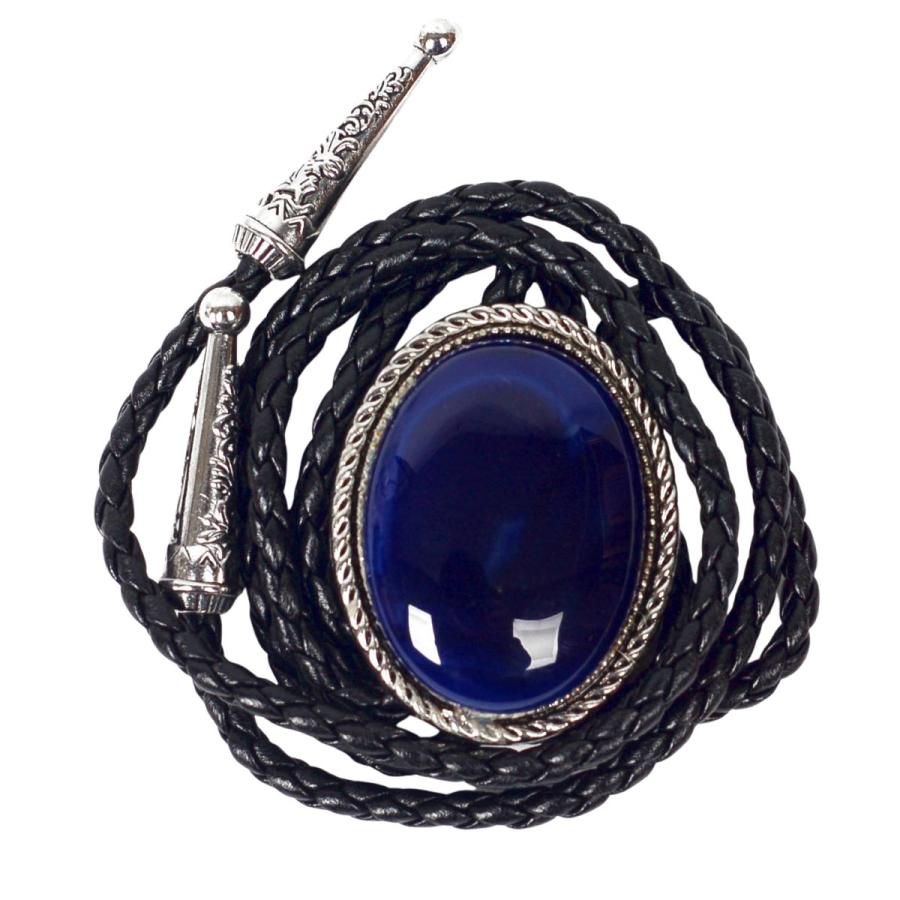 ループタイ メンズ ボロタイ ビッグ ナチュラル ストーン ネクタイ代わり ブルー系ストーン オーバル ストーン 編み紐 ウエスタン ロック付 送料無料 男女兼用 |  | 06