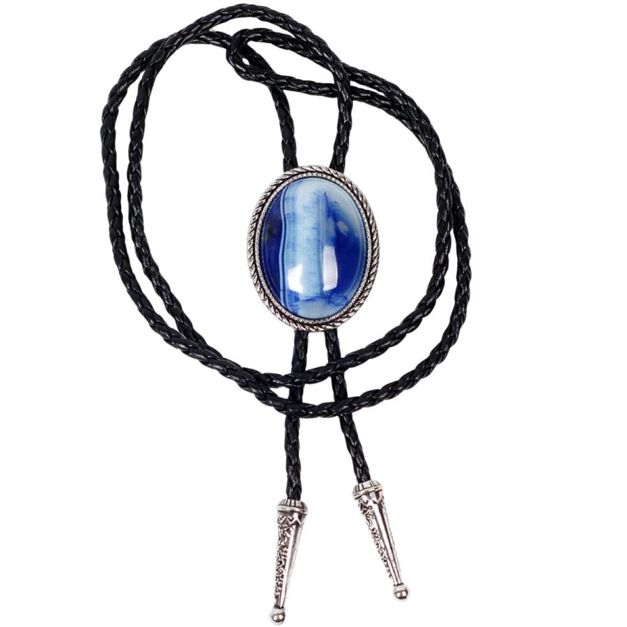 ループタイ メンズ ボロタイ ビッグ ナチュラル ストーン ネクタイ代わり ブルー系ストーン オーバル ストーン 編み紐 ウエスタン ロック付 送料無料 男女兼用 |  | 10