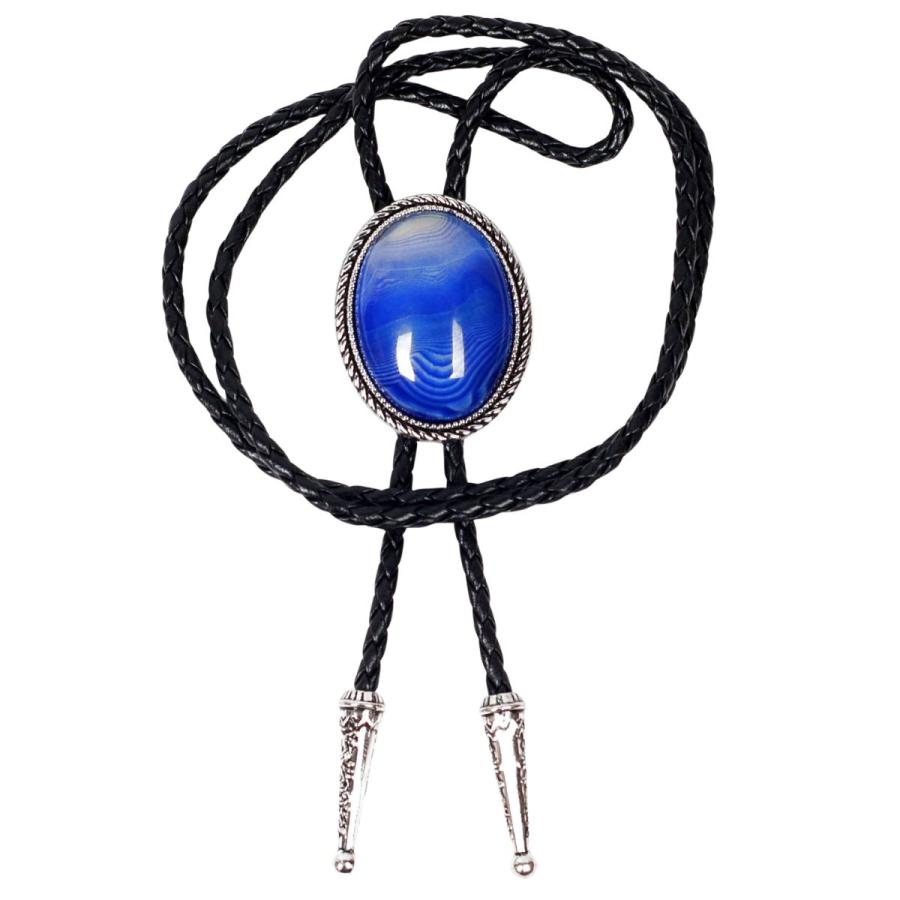 ループタイ メンズ ボロタイ ビッグ ナチュラル ストーン ネクタイ代わり ブルー系ストーン オーバル ストーン 編み紐 ウエスタン ロック付 送料無料 男女兼用 |  | 11