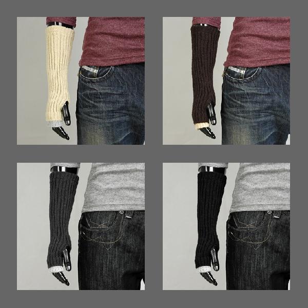 アームウォーマー ニット 男女兼用 指先が自由に使える あったか 手袋  ソリッド レイヤード ４カラー  wmr02 |  | 01